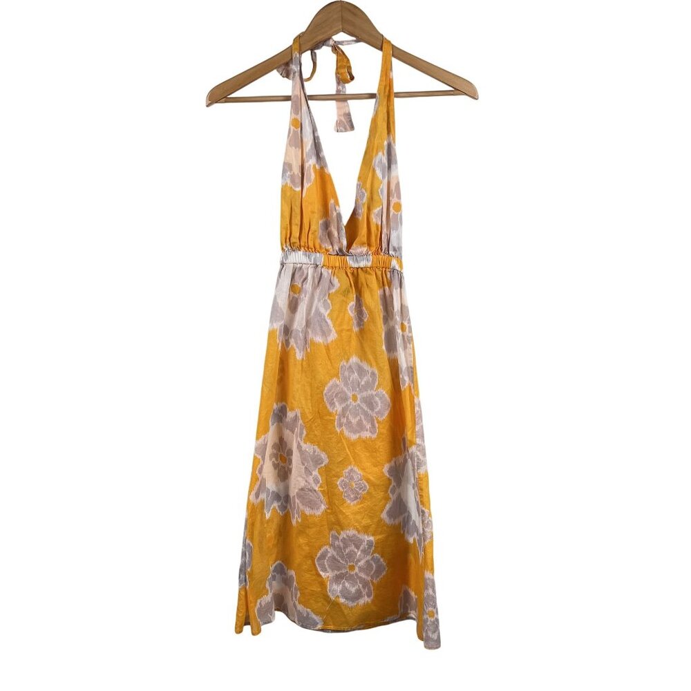 Echo Girls Gold & Grey Halter Sundress Sz Small‎
